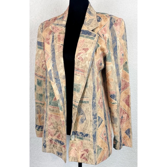 MALCOLM EMILIO • Stay Relevant Tan/Multi Ankh Reworked Vintage Blazer - Picture 16 of 16